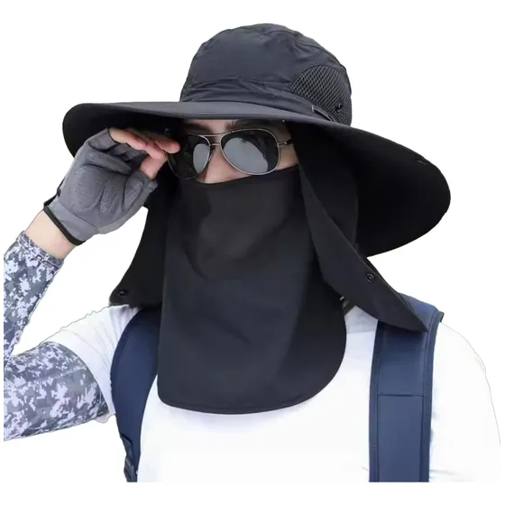Sombrero Sol Ala Grande Solapa  Cara Y Cuello Protección Uv