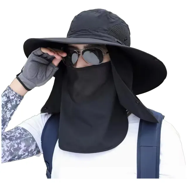Sombrero Sol Ala Grande Solapa  Cara Y Cuello Protección Uv