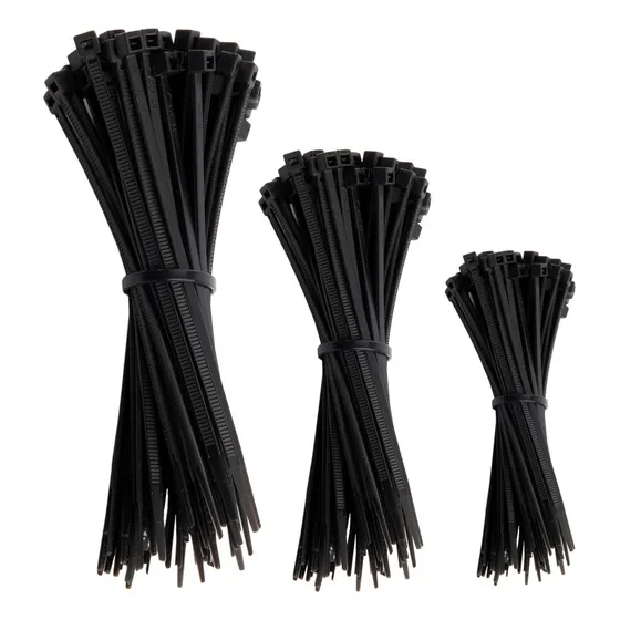 Kit Cinta Plástica Fita Hellerman Enforca Gato C/300unid Cor Preto