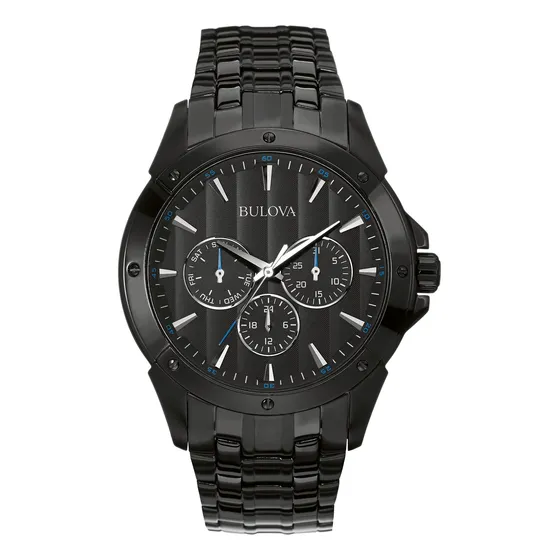 Bulova Classic Black Ip De Acero Inoxidable Multifunción Par