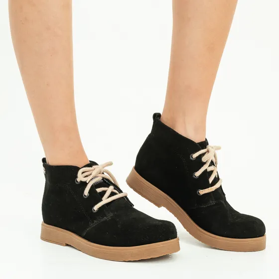 Botas Botitas Mujer Gamuza Clasica Cordones Mara Citadina