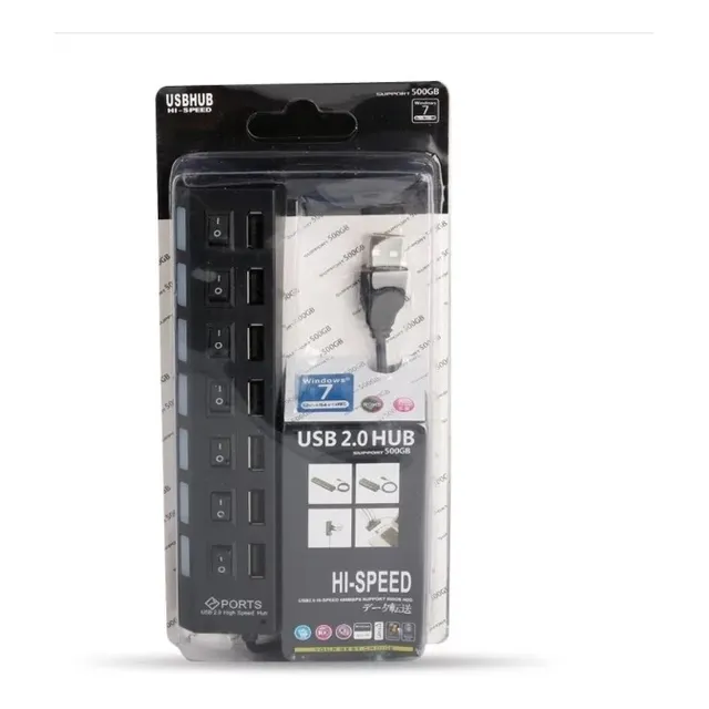 Hub Multi Usb 7 Puertos Multiplicador Usb Portátil Varios