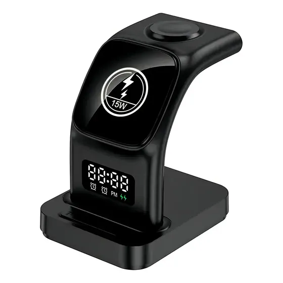 Carregador Sem Fio H'maston YD-31 Dock Station Para iPhone Apple Watch AirPods