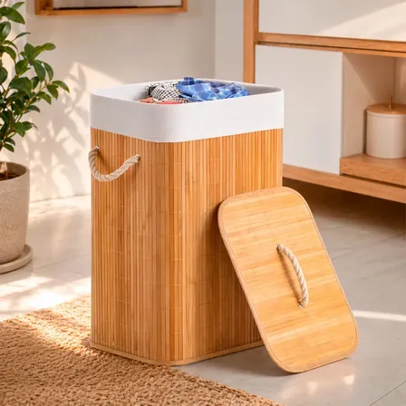 Cesto De Roupas Sujas Retangular Forrado Bege Calado Organizador Lavanderia Banheiro Grande Resistente Dobrável Moderno Multiuso Armazenamento Roupa Suja Casa Prático Elegante Durável Compacto