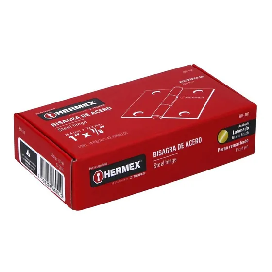 Bisagra Hermex-truper Acero Latonado 1 X 7/8  Caja 10 Uni.