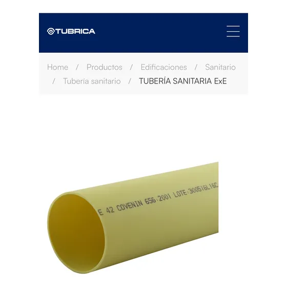 Tubo Pvc  Sanitario Norma 4  110mm Marca Tubrica