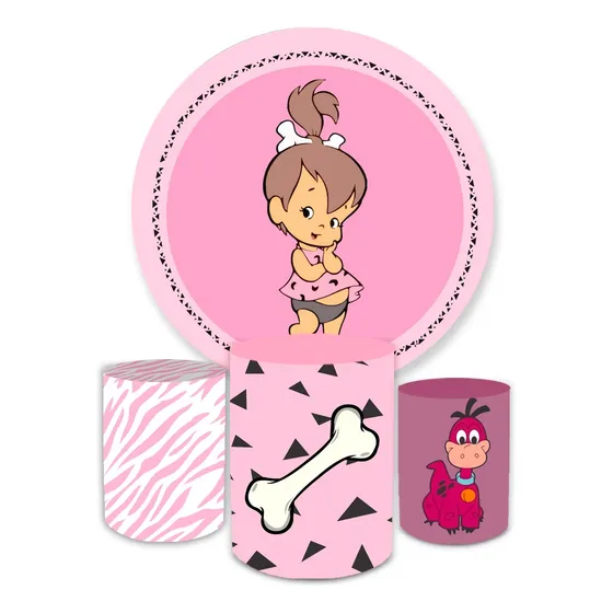 Kit Capa Painel Redondo 1,5+ Trio Cilindros Tema Pedrita Dec