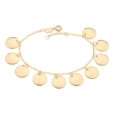 Pulseira Rommanel 10 Mandamentos Banhada A Ouro 18k - 552185 Comprimento 19 Cm Cor Dourado Diâmetro 19 Cm