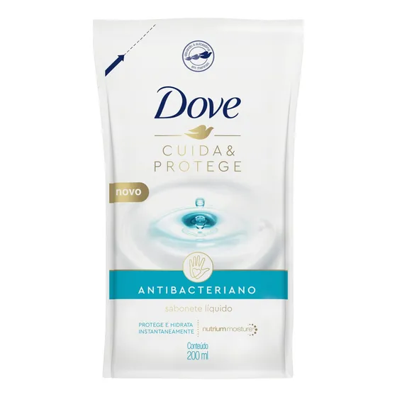 Refil Sabonete Líquido Antibacteriano Cuida E Protege 200ml Dove