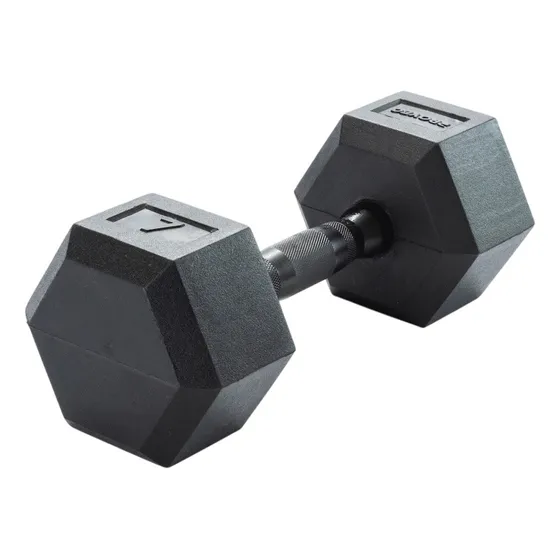 Mancuerna Hexagonal Pesa 7kg Plastica Pvc Cemento Reforzada