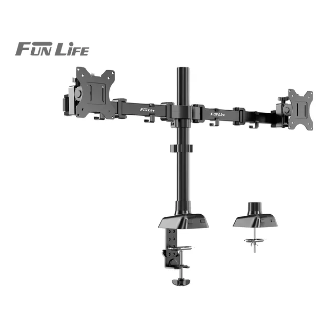 Soporte Monitor Doble Escritorio Tv/monitor 2 Brazos 17-27