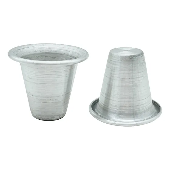 Flanera Molde Flan Flancitos Individual Aluminio / 12 Un Color Plateado