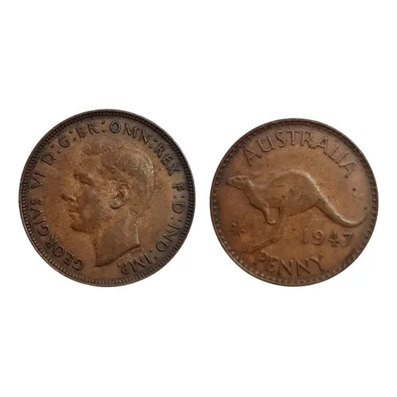 Moneda  Coleccionable  Australia 1 Penny 1947