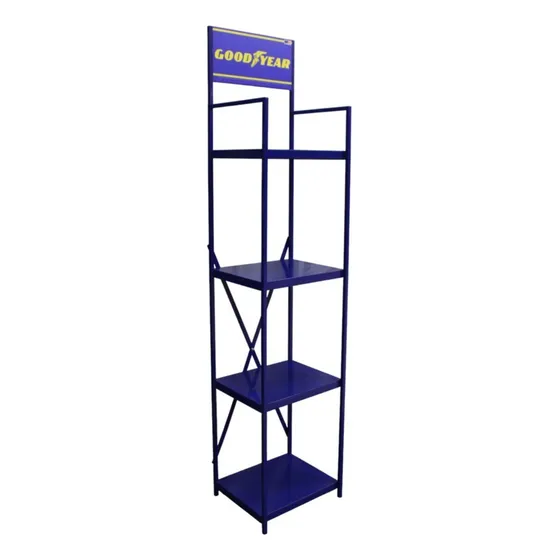 Exhibidor 4 Estantes D/hierro Color Azul Goodyear 