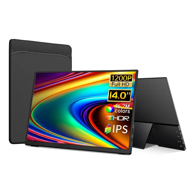 Monitor Portátil Vchance 14  Fhd 1200p Usb-c Con Marco Metál