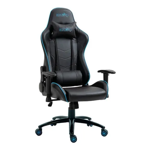 Silla Gamer Level Up Ares Pro 2 Reclinable Gaming Pc Play Color Celeste Material del tapizado Cuero sintético
