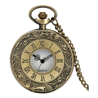 Relógio De Bolso Steampunk Bronze Com Corrente Retro Vintage Relógio De Bolso Steampunk Bronze Com Corrente Retro Vintage