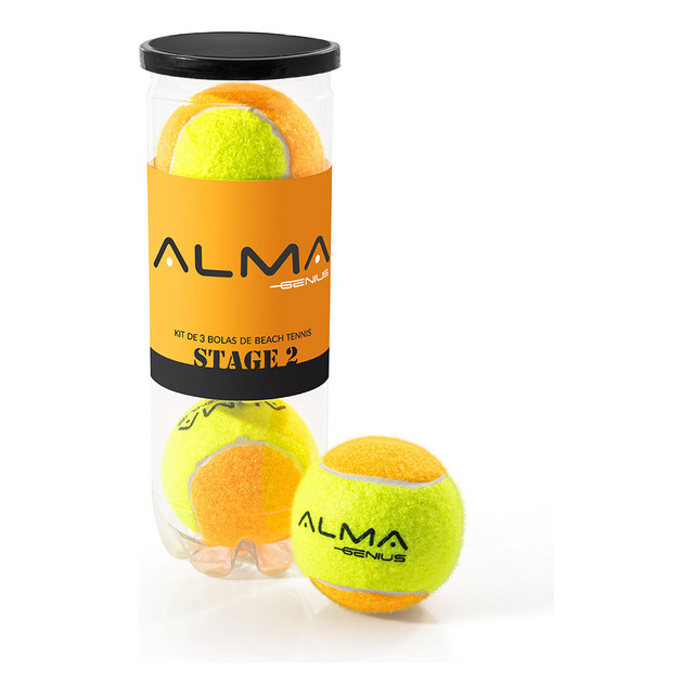 Kit Com 3 Bolas Beach Tennis Stage 2 Pro Alma Genius Kit Com 3 Bolas Beach Tennis Stage 2 Pro Alma Genius