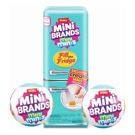 Mini Brands Geladeira E 2 Bolas Com Mini Brinquedos Sortidos Turquesa