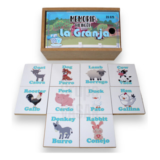 Juego De Memoria La Granja Bilingüe Didáctico Educativo Mesa Juego De Memoria La Granja Bilingüe Didáctico Educativo Mesa