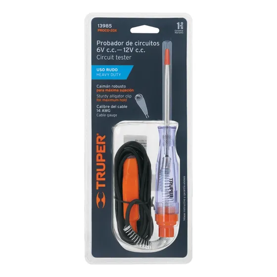 Tester Vehicular Probador De Circuitos 6v / 12v Uso Rudo
