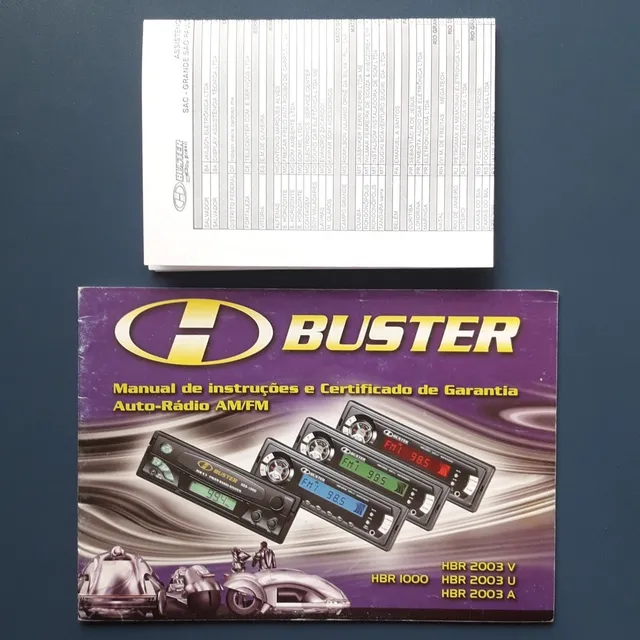 Manual Do Rádio Buster Hbr 1000 E 2003 A, V E U Original
