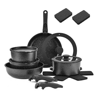 Bateria De Cocina Juego De Sarten Con Mango Desmontable 18pc Bateria De Cocina Juego De Sarten Con Mango Desmontable 18pc