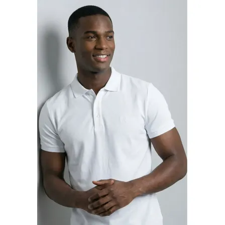 Polo Piquet Lisa Com Botão Polo Wear Branco Branca M