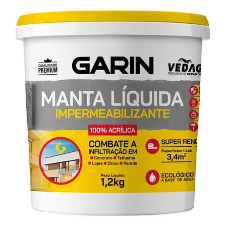 Manta Líquida Impermeável Garin Premium Branco 1.2 L Paredes Lajes