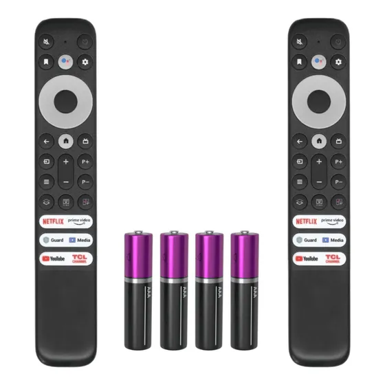 Kit 2 Controle Remoto Compatível Tcl Smart Tv 4k Com Pilhas
