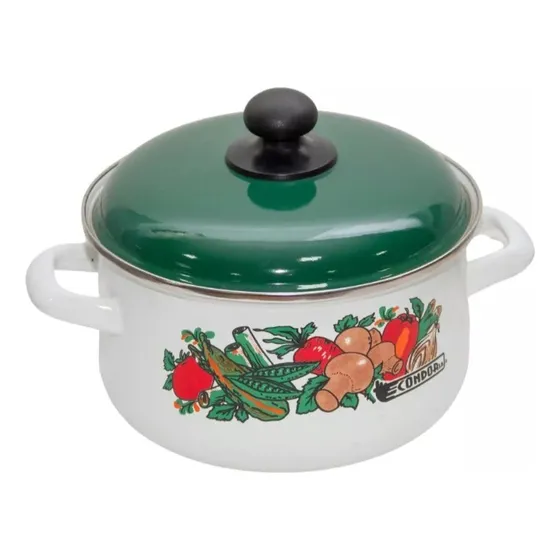 Cacerola Olla Vintage Enlozada Marca Condor 18 Cm / 1.5 Lts Color Verde