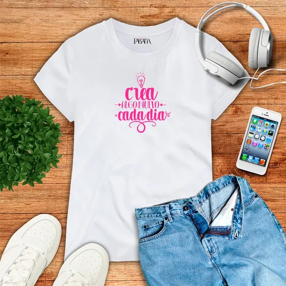 Franela Niña/niño Unisex Frase Motivacional Crea Algo Nuevo