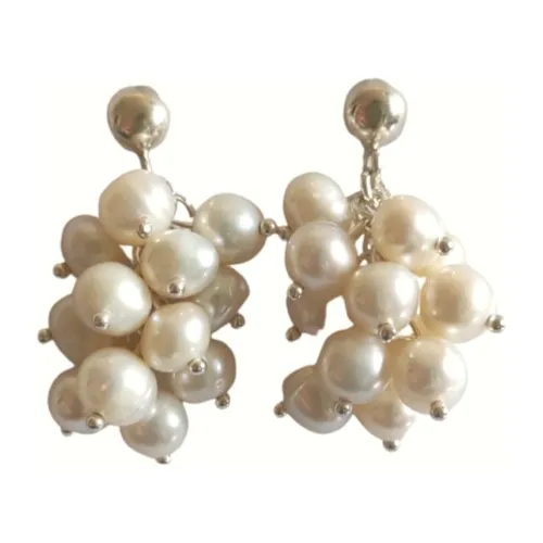 Aros Elegantes Colgantes Perlas Y Plata 950