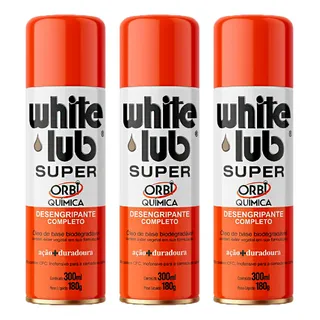 Kit 3 Super Ăleo Desengripante Anticorrosivo Spray White Lub Kit 3 Super Ăleo Desengripante Anticorrosivo Spray White Lub