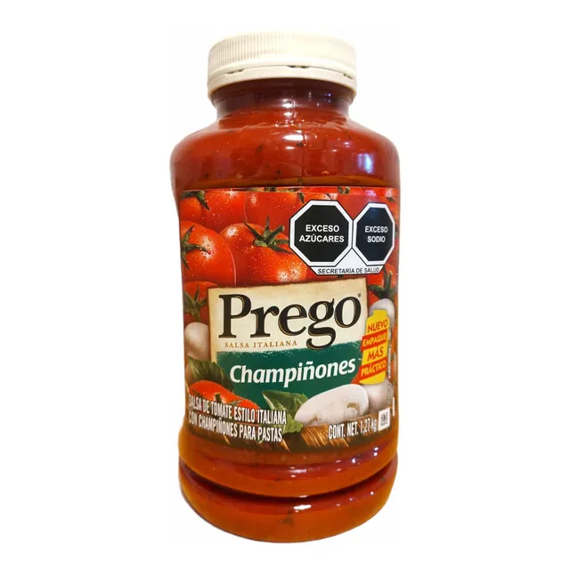 Salsa De Tomate Para Pastas Con Champiñones Prego 1.27kg