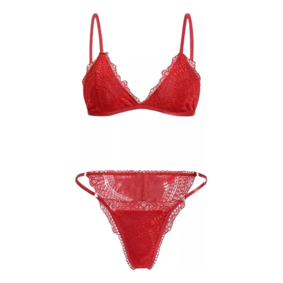 Conjunto Sexy De Lencería Encaje Floral
