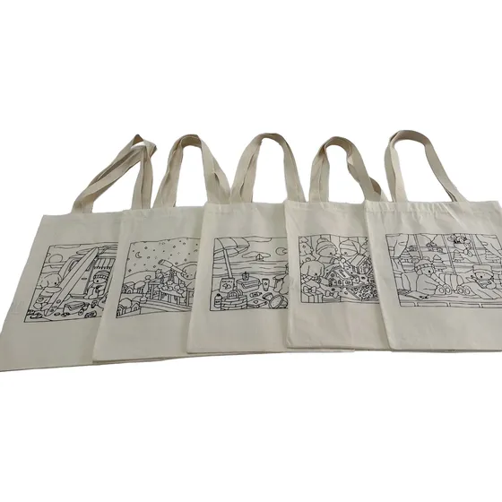 Kit 5 Ecobag Bobbie Goods Para Colorir Algodão Cru Ecológica