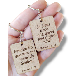 Chaveiros Personalizados Mdf 50 Unidades Versículos Bíblico Chaveiros Personalizados Mdf 50 Unidades Versículos Bíblico