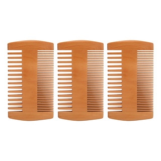 Peine Para Barba De Madera De Doble Cara, Kit De 3 Piezas, D Peine Para Barba De Madera De Doble Cara, Kit De 3 Piezas, D