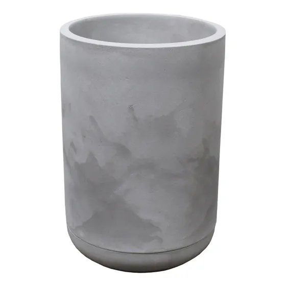 Conjunto Vaso E Prato Em Cimento Queimado Match 36 Japi