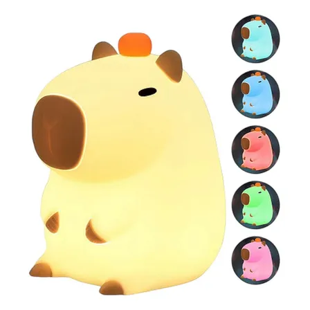 lámpara capibara carpincho led usb recargable de 7 colores recargable