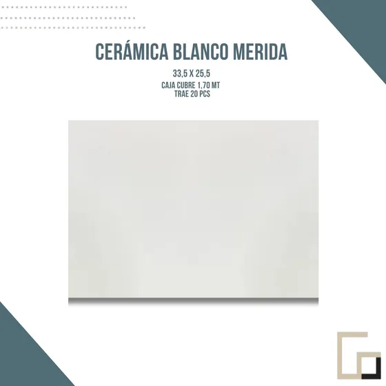 Cerámica  Marbella Blanco Mérida 33,5 X 25,5