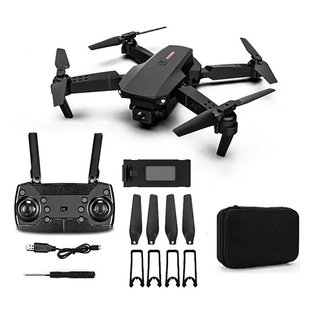 Cámara infantil Drone E88 para principiantes HD1080MP WiFi color negro