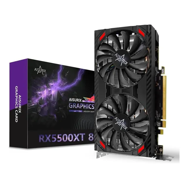 Aisurix Rx 5500 Xt 8gb Gddr6 Tarjeta Gráfica, 128 Bits, 2xdp