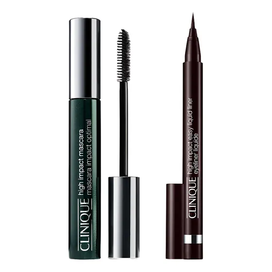 Set Clinique Máscara High Impact Eyes+ Delineador Easy Liner Color Negro