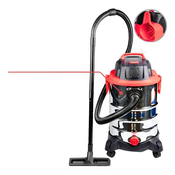 Aspiradora 30l Tacho Acero Inox Profesional Makute