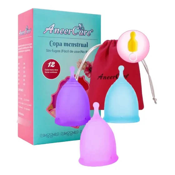 2 Copas Menstrual Certificadas Aneer Car/ Caja / Bolsita