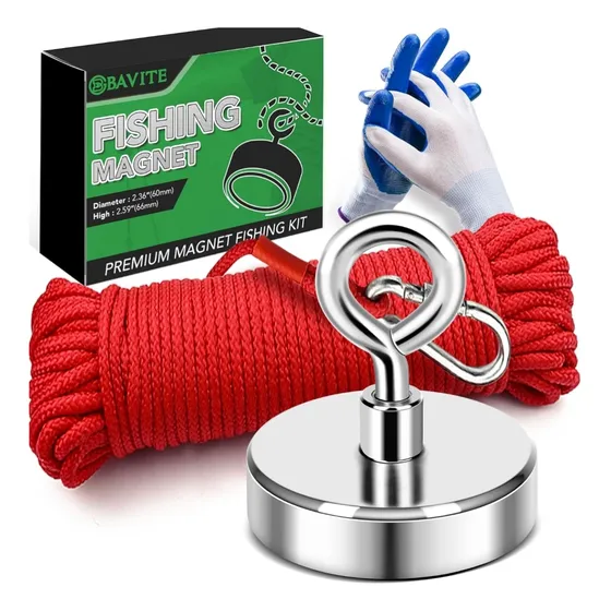 Kit Iman De Neodimio De Pesca De 226kg Con Cuerda Y Guantes