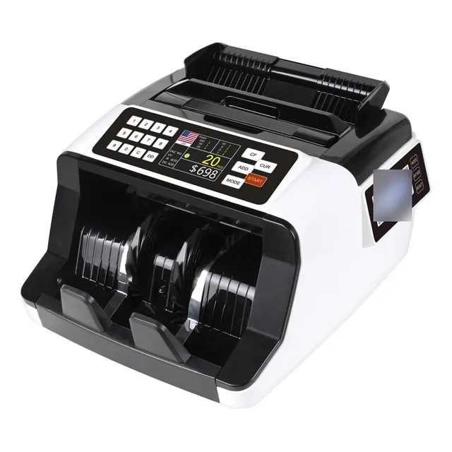 Contadora Y Detectora De Billetes Compa Bc-27 Con Sensores Uv, Mt, Mg, Ir Admite Pesos Uruguayos Dólares Euros Y Más Apta Para Trabajo Continuo y entrada IEC C14 para Schuko 220v