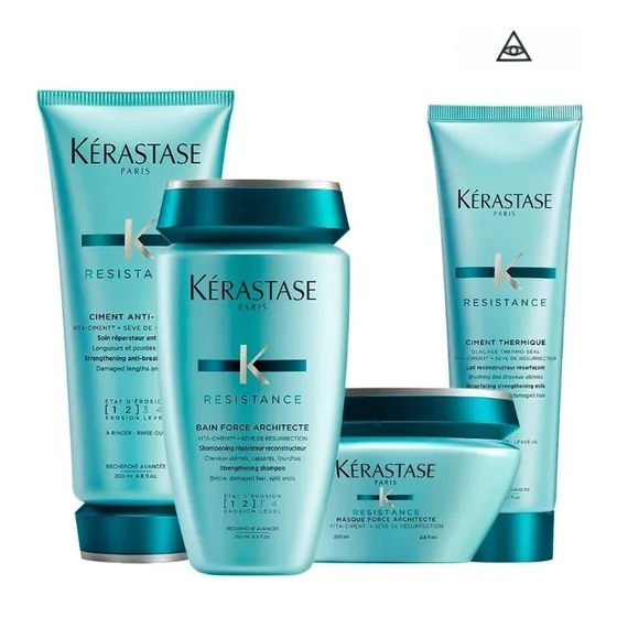 Kerastase Kit Resistance Shampoo+enjuague+mascara+termico